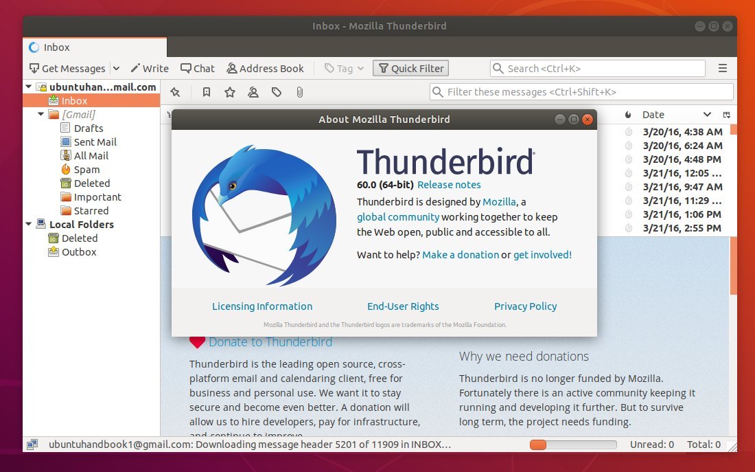 Как обновить thunderbird на линукс