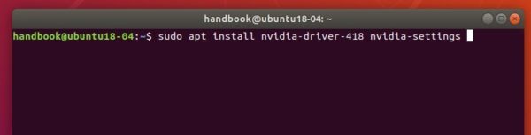 ubuntu 18.04 nvidia drivers command line