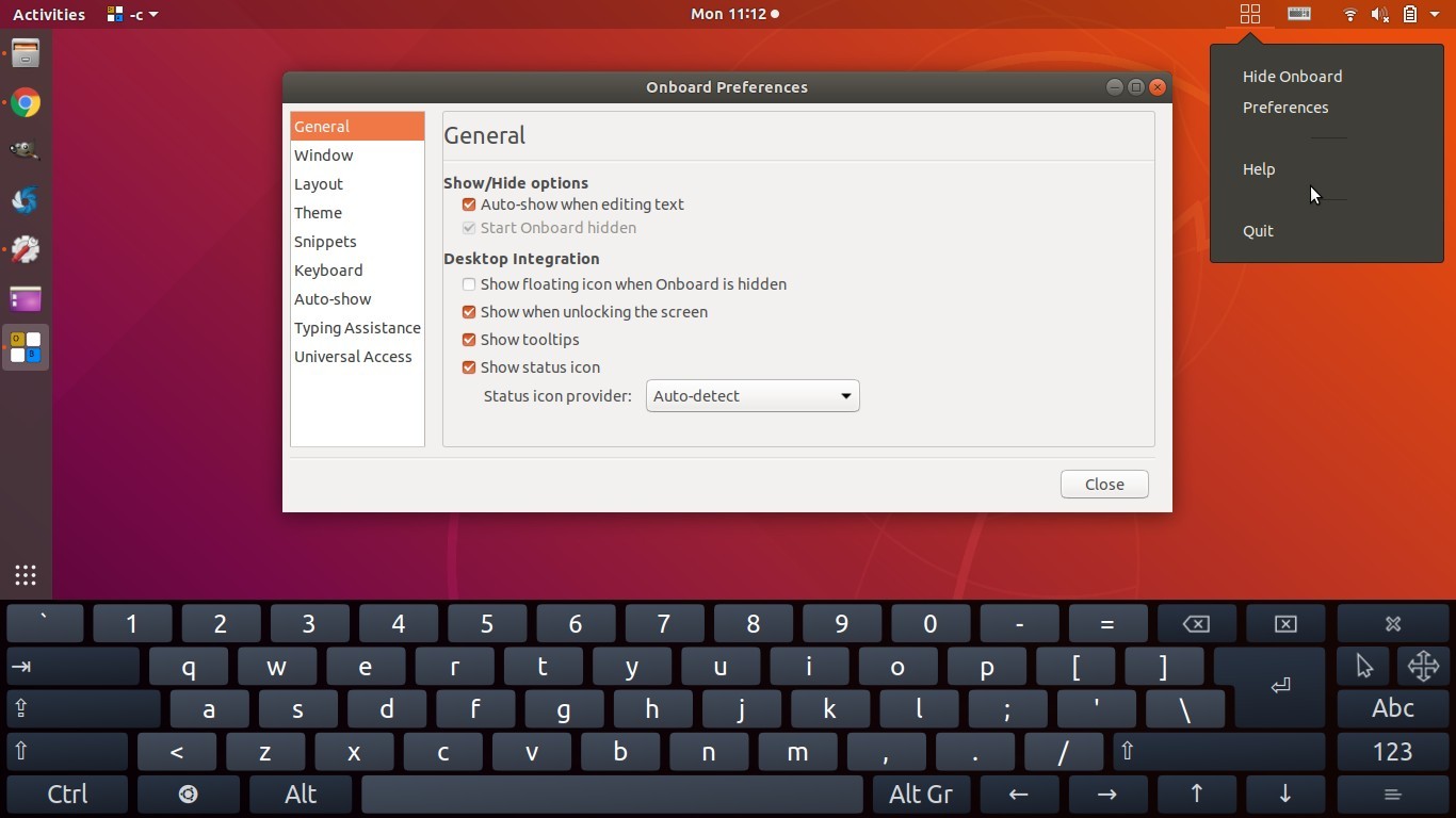 linux touch keyboard