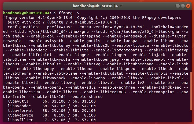 install ffmpeg ubuntu 17.10