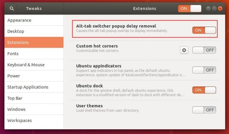 Alt tab ubuntu настройка