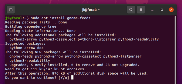 [Ubuntu PPA] How to Install Gnome Feeds in Ubuntu 20.04, 20.10