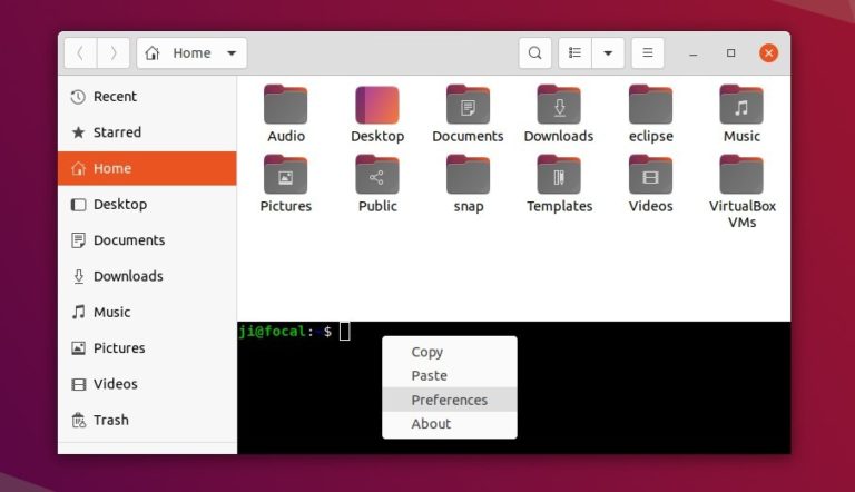Get Terminal Integrated into File Manager in Ubuntu 20.04 / Ubuntu 21. ...