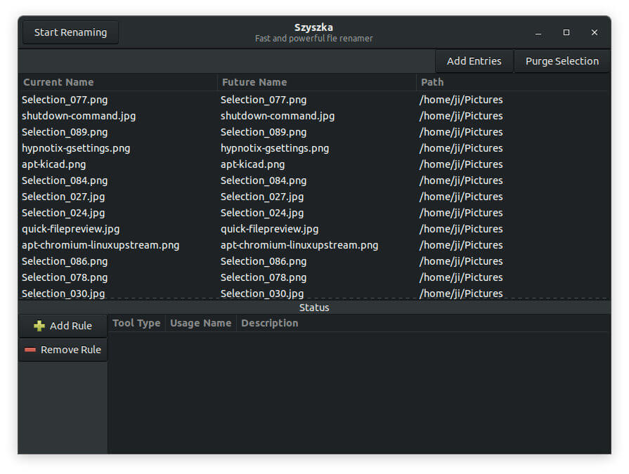 Szyszka – New Fast Batch File Renamer For Linux, Windows, Mac 