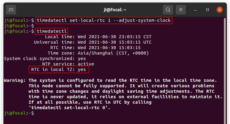 utc clock ubuntu