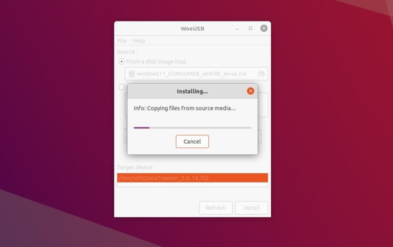 Woeusb как установить в ubuntu