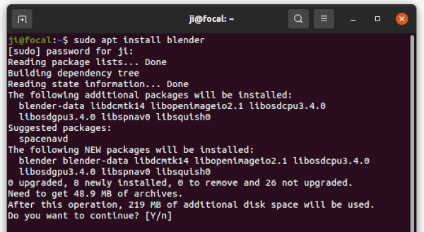 Method 1: Installing Blender via Ubuntu Software