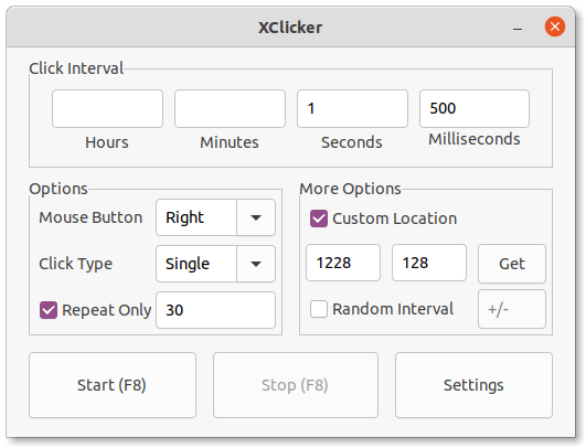 XClicker is a Simple Auto Clicker for Linux Desktops