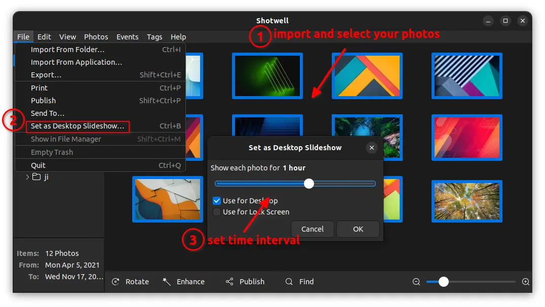 5 Ways to Make Your Photos as Wallpaper Slideshow in Ubuntu  –  UbuntuHandbook