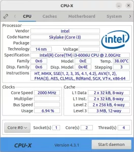 CPU X Gather PC Hardware Specs in Linux with CPU Z Style User